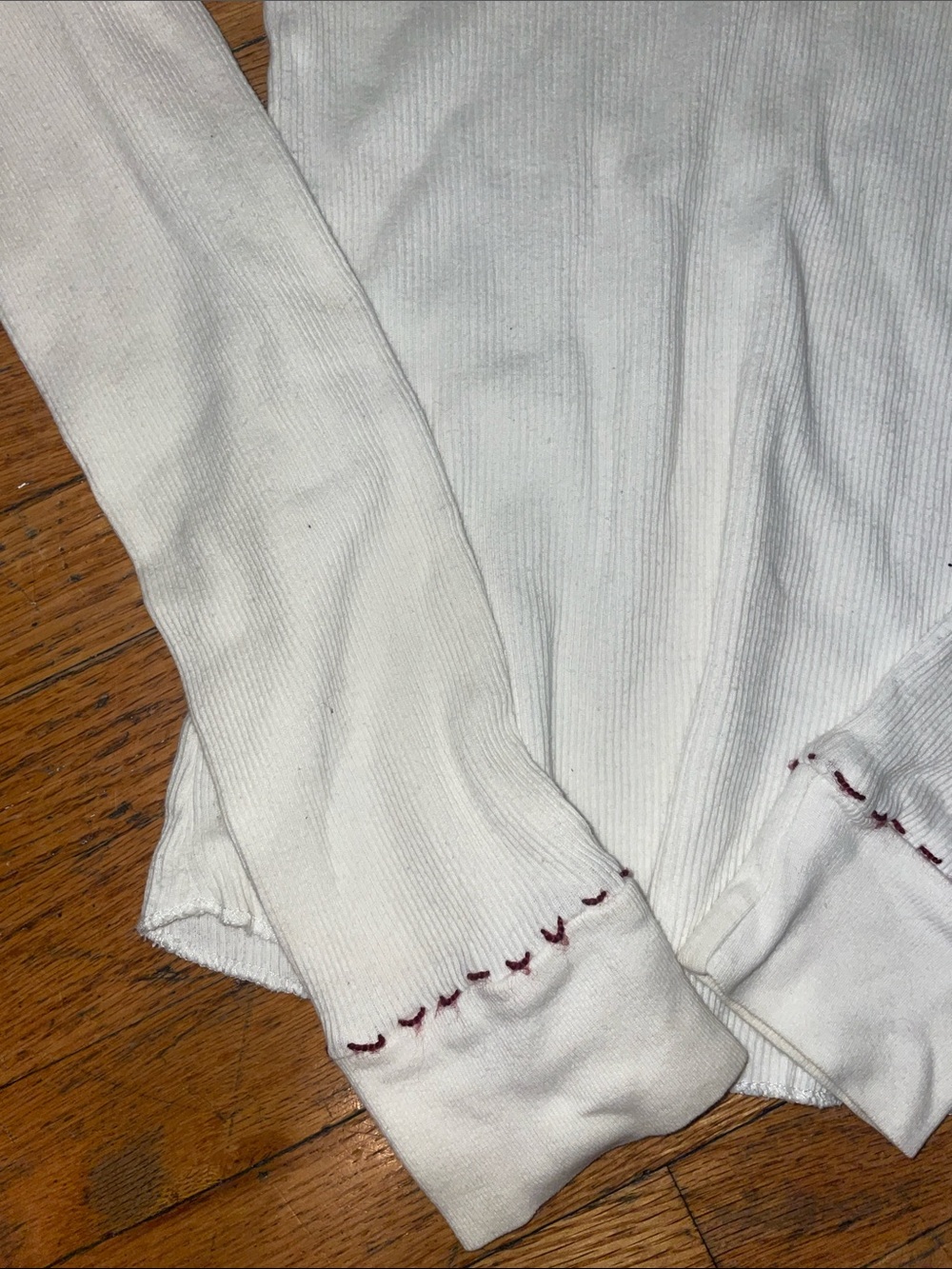 ♡ Cottage-core White Ribbed Top - Picture 6 of 8
